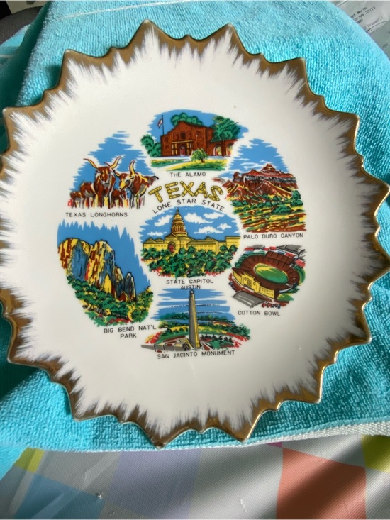 Other - Vintage Texas Landmark Souvenir Plate The Alamo,Cotton Bowl, Palo Duro Canyon